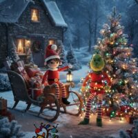 Duo de Contraste au Crochet  : Le Lutin Farceur et Le Grinch