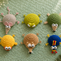 Sous-verre crochet animal fait main en coton Oeko-Tex – Souris, grenouille, lézard, tortue, dindon, canard ou  scrat